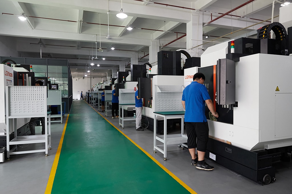 3 axis,4 axis, and 5 axis CNC Machining workshop of Precision Machining China
 